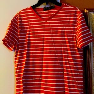 Polo Ralph Lauren Striped Coral & White T-shirt